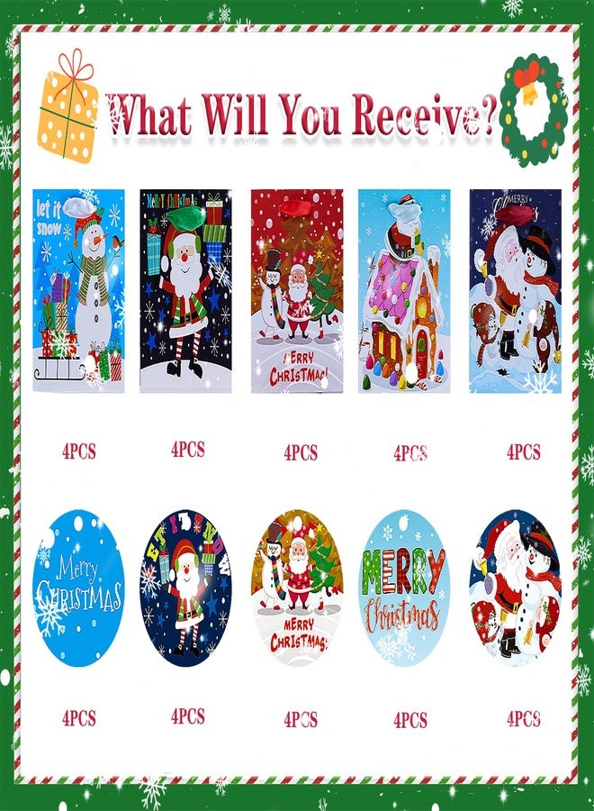 Jaywayang 20Pcs Small Chirstmas Gift Bags with Tags, Little Paper Bags with Handles Assorted Christmas Prints for Xmas Holiday Presents Wrapping. - Image 2
